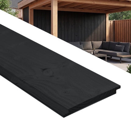 Sponningplank zwart 16x190x5000