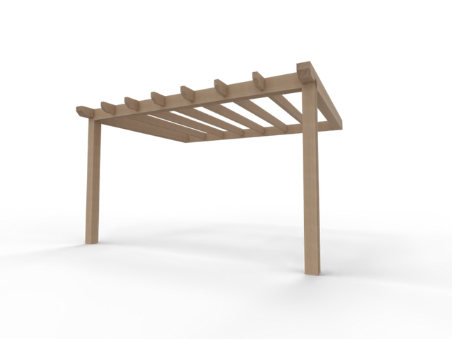 Aanbouw Veranda Douglas 3000mm diep - 150mm balken – fijn bezaagd