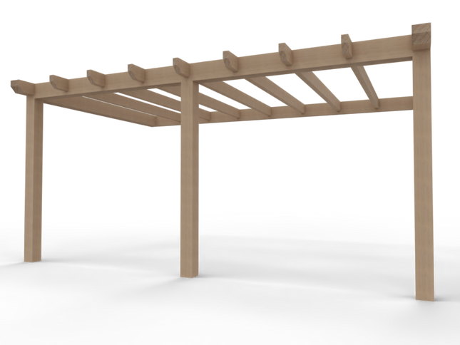 Aanbouw Veranda Douglas 3500mm diep - 150mm balken – fijn bezaagd