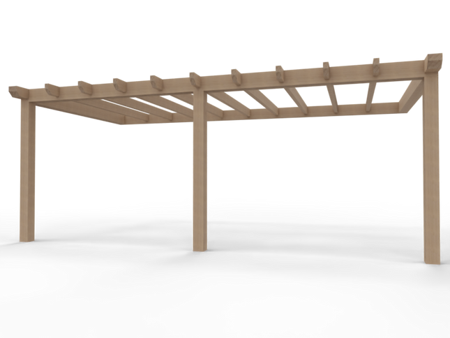 Aanbouw Veranda Douglas 4000mm diep - 140mm balken – geschaafd