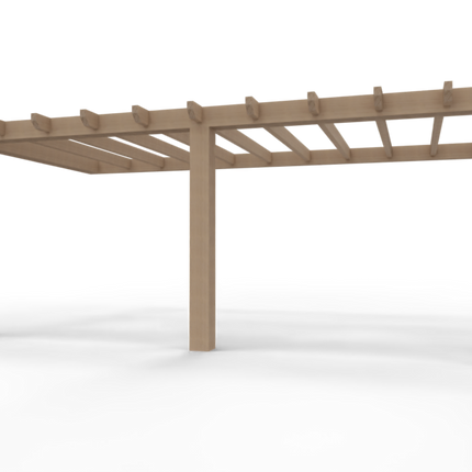 Aanbouw Veranda Douglas 4000mm diep - 200mm balken – fijn bezaagd