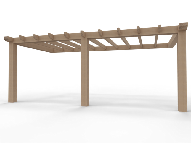 Aanbouw Veranda Douglas 4000mm diep - 200mm balken – fijn bezaagd